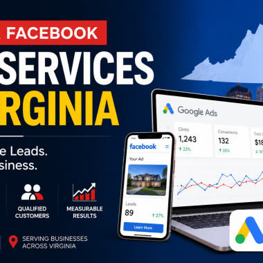 Google & Facebook Ads Services in Virginia dashboard showing digital advertising, lead generation, and online marketing strategy for local businesses.